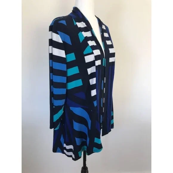 FRANK LYMAN Open Cardigan Cover Up 3/4 Sleeve Stretchy Jersey Knit Size 12? - Picture 3 of 6